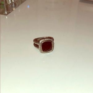 David Yurman Black onyx Albion ring with diamonds